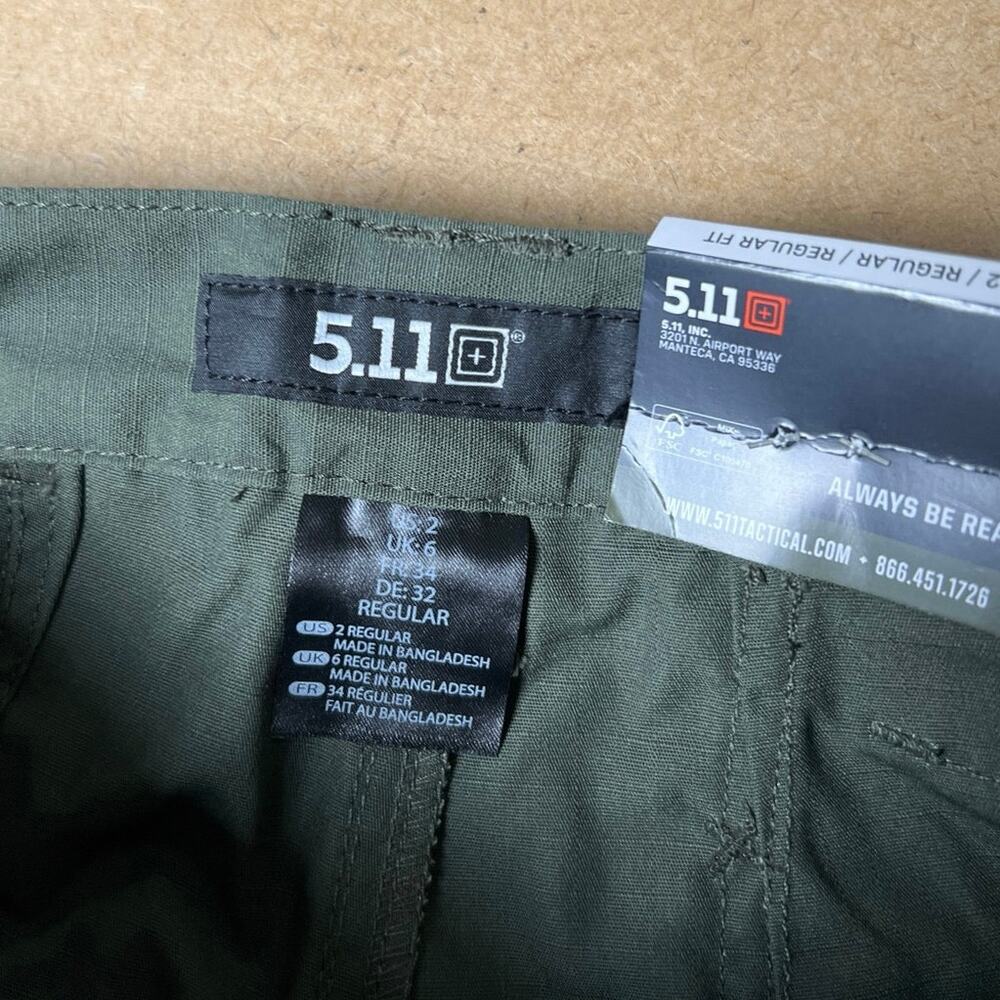 5.11 Tactical Women Regular Cargo Pants Tundra Green Ripstop Utility Size 2 - Picture 6 of 8